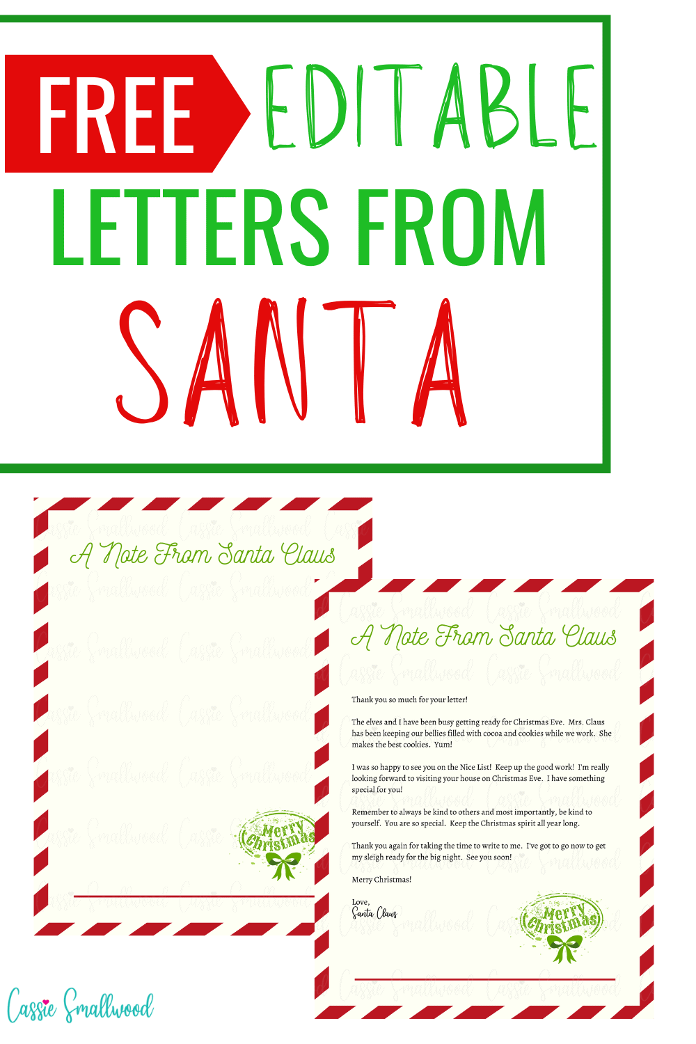 Free Printable Letters From Santa Template