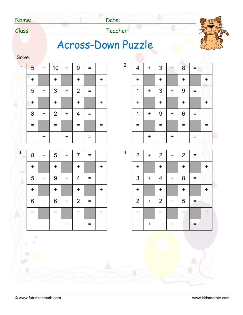 5th Grade Math Puzzles Printable
