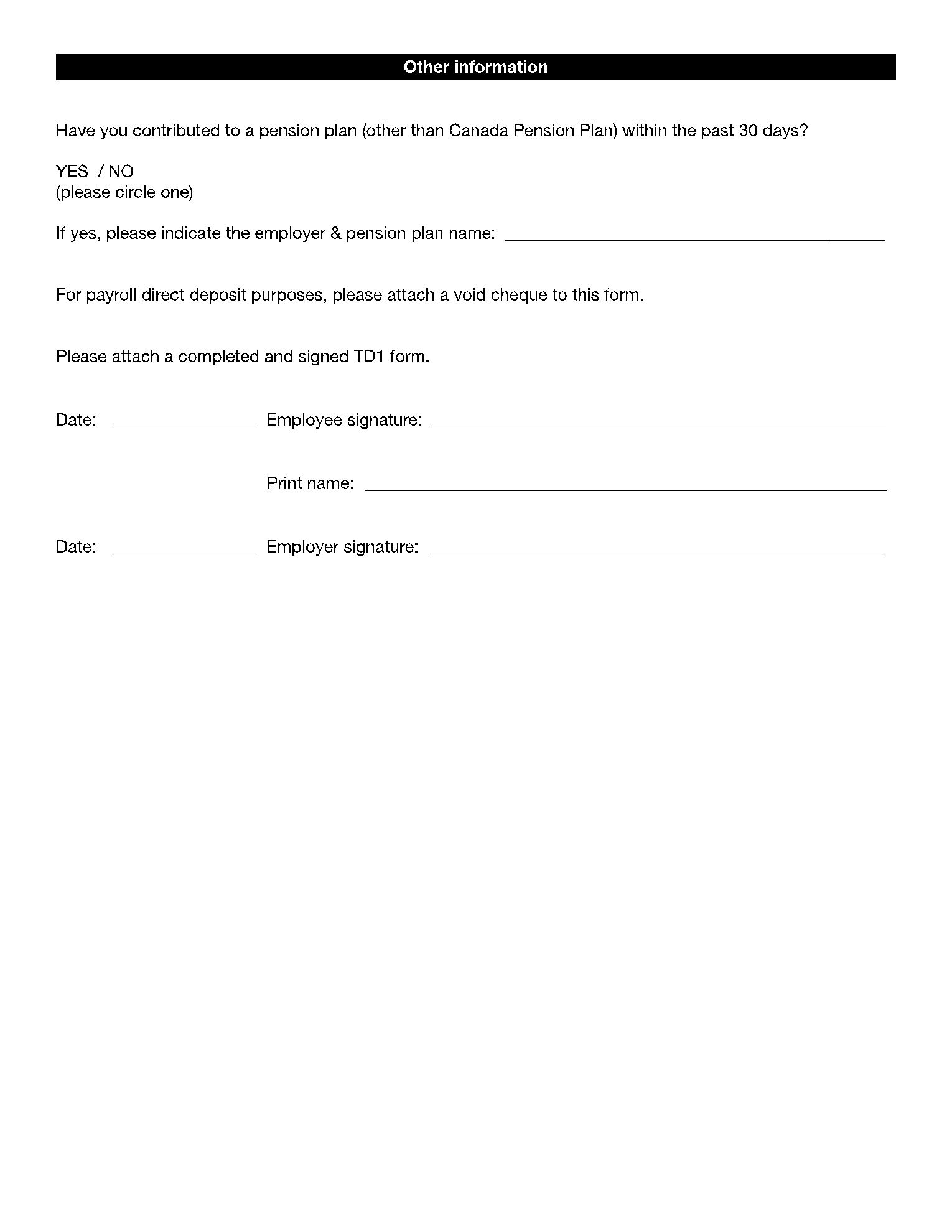 Employer Forms For New Employees