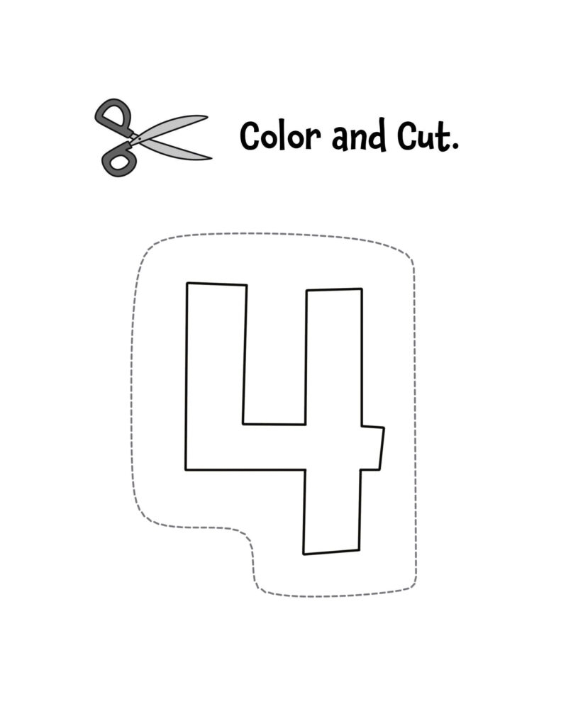 FREE Number 4 Worksheets For Preschool The Hollydog Blog