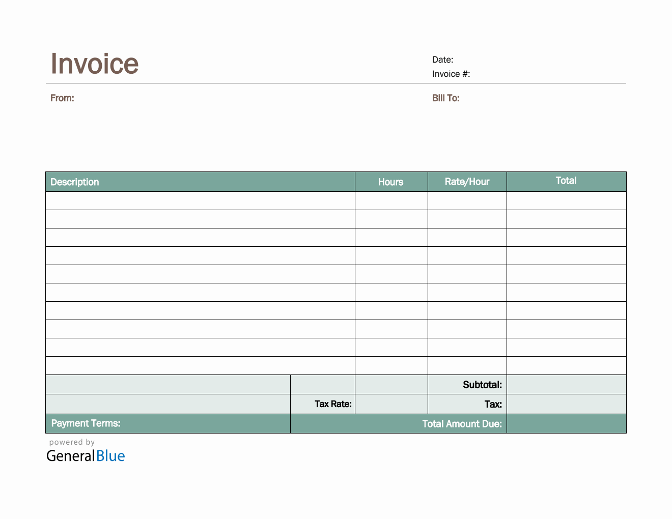Free Printable Invoice Templates