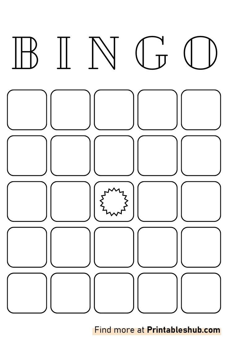 Printable Blank Bingo Card Template