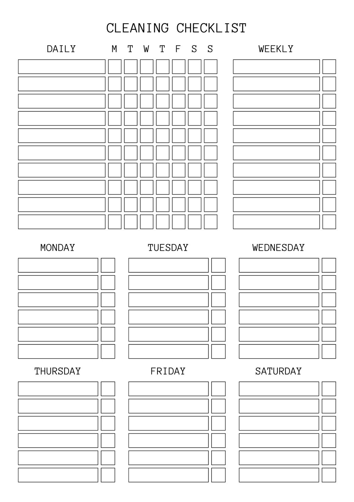 Free Printable Cleaning Checklist Templates Canva Worksheets 