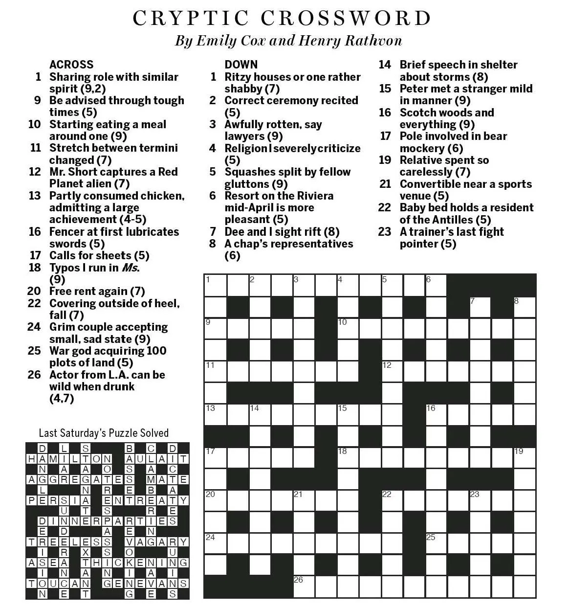 Online Printable Crossword Puzzles Free