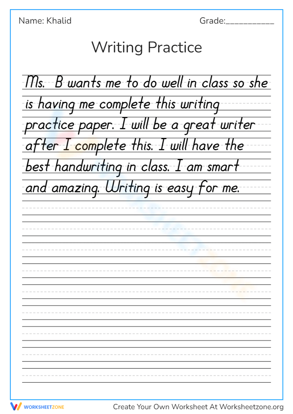 Free Printable Handwriting Worksheets For All Grades Worksheets 