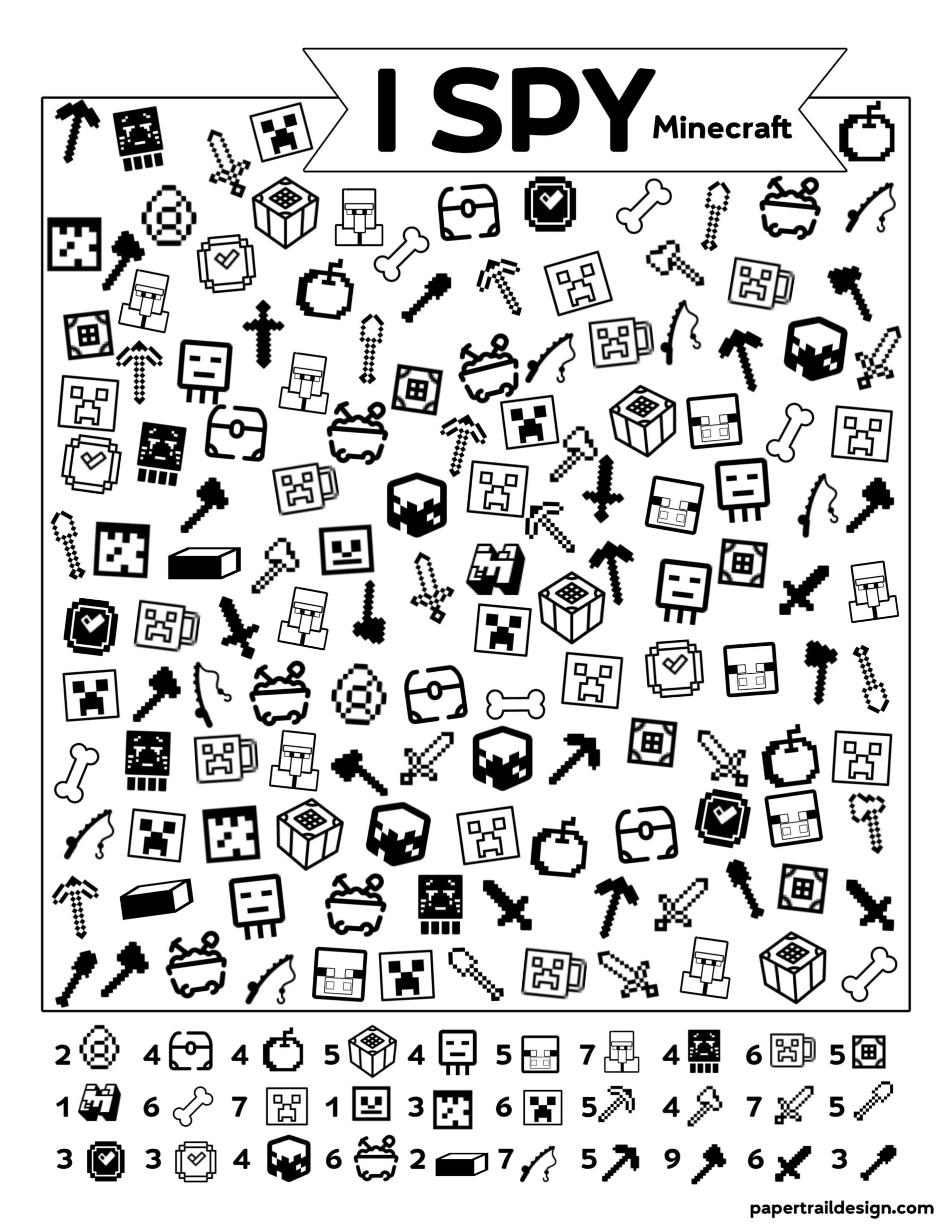 Free Printable Minecraft Worksheets
