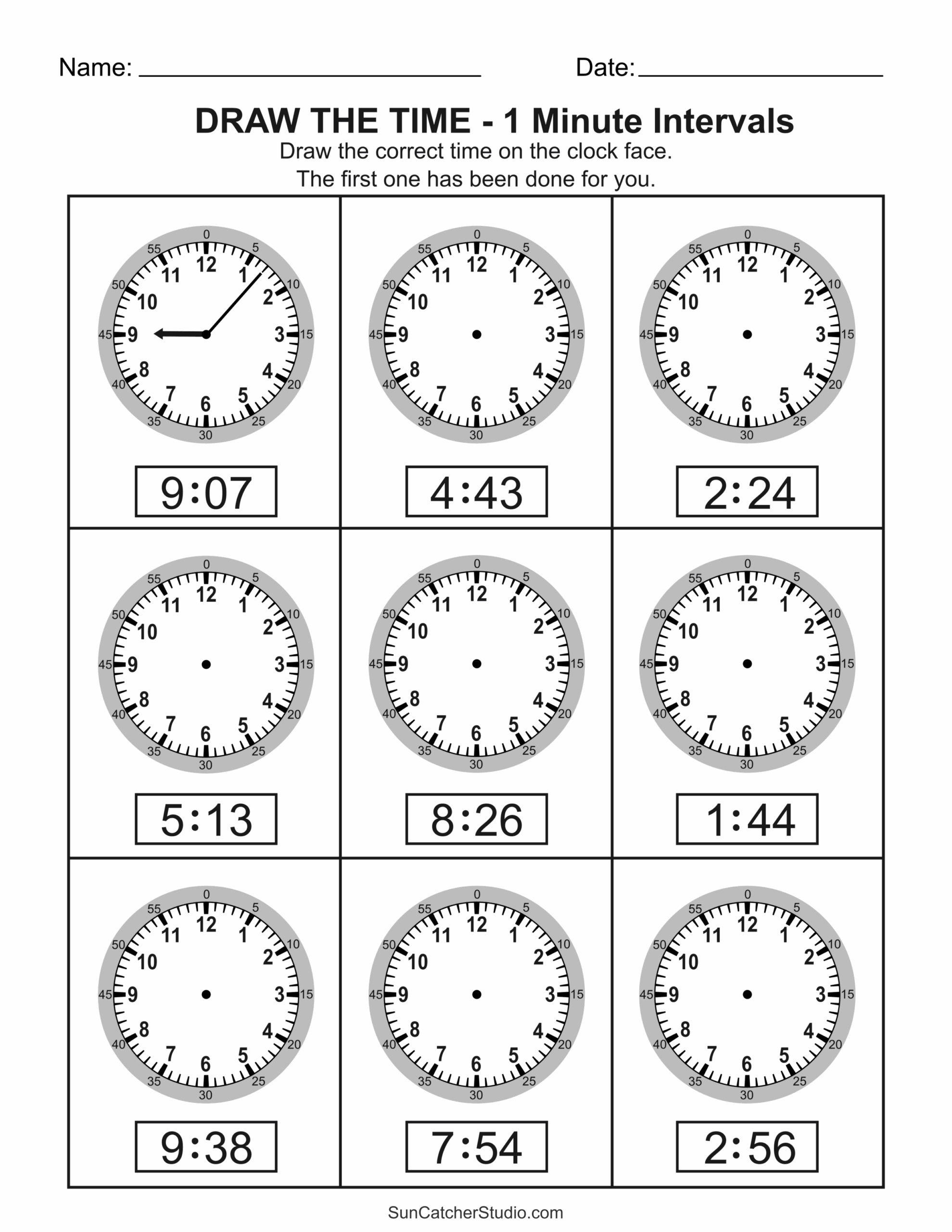 Clock Worksheet Printable