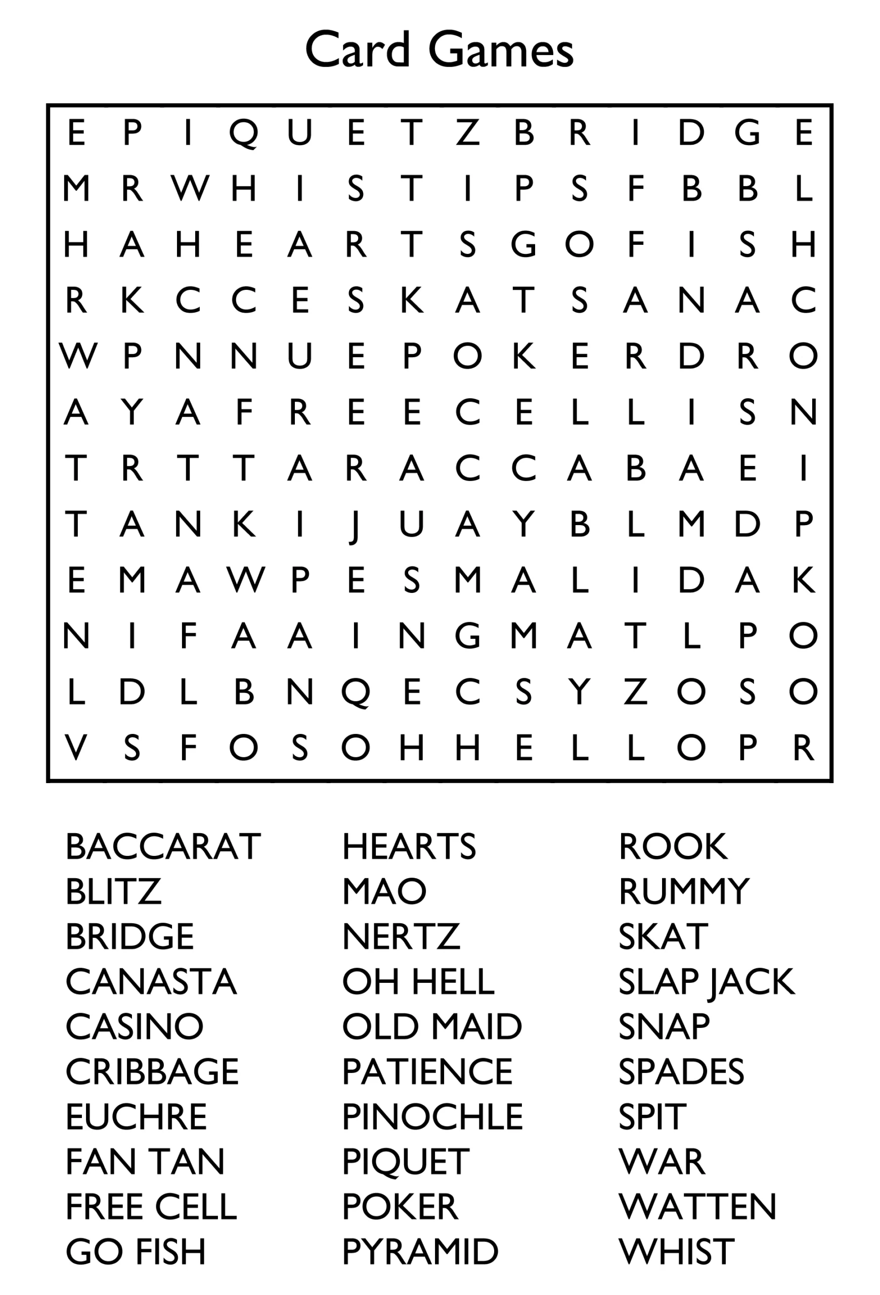 Free Printable Word Search Puzzles For Kids Printable Bingo Cards