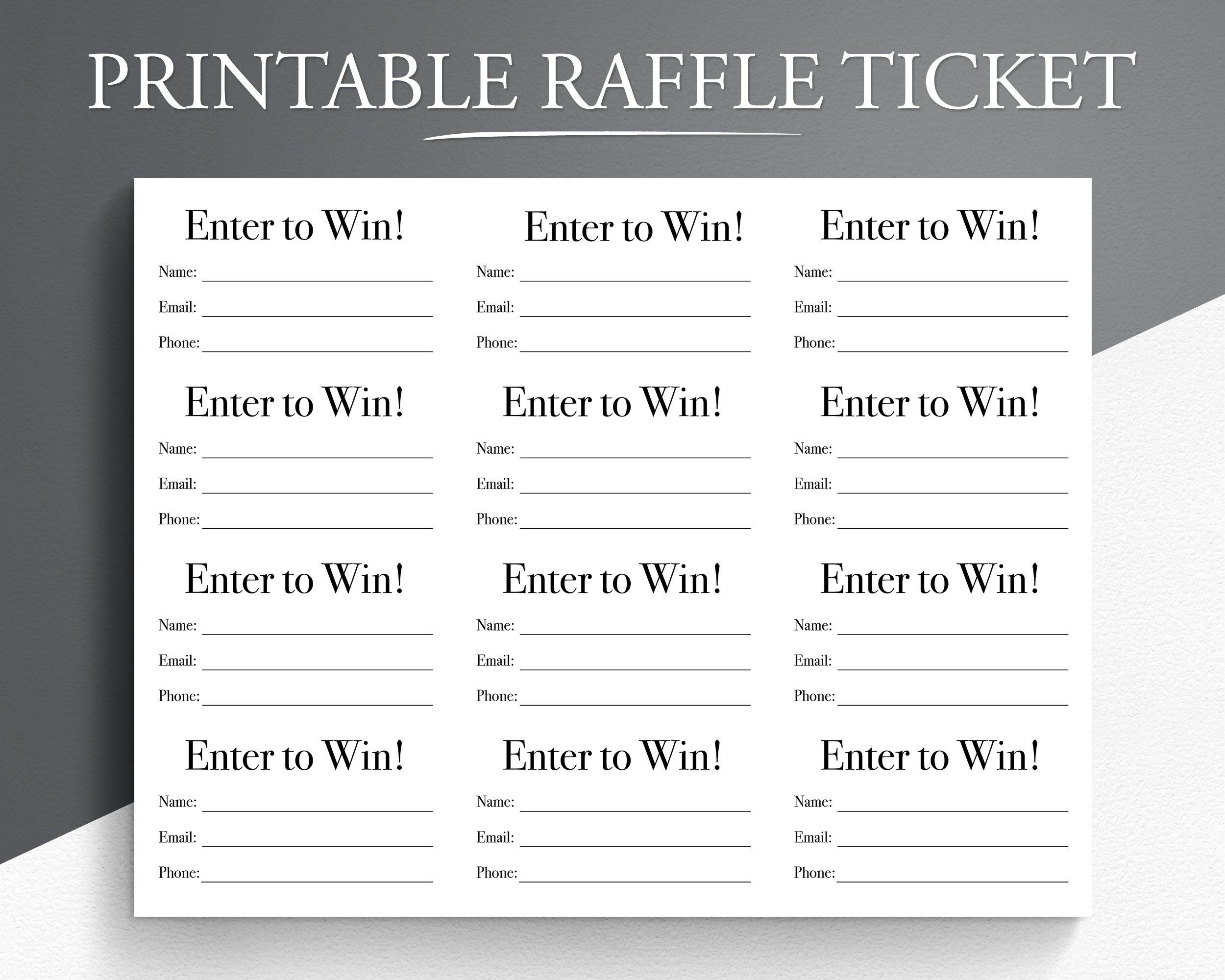 Free Printable Raffle Ticket Template