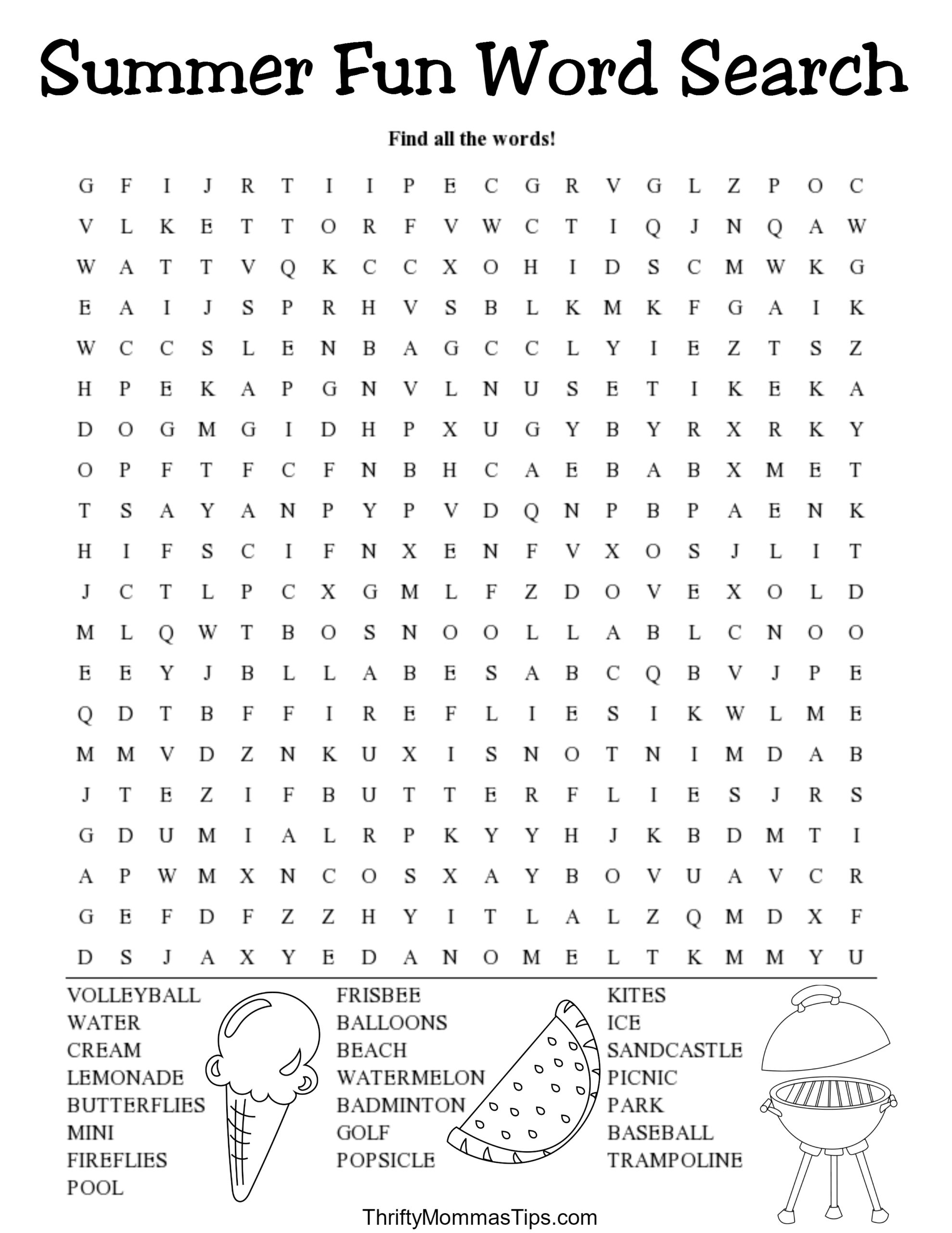 Free Fun Word Search Puzzles Printable