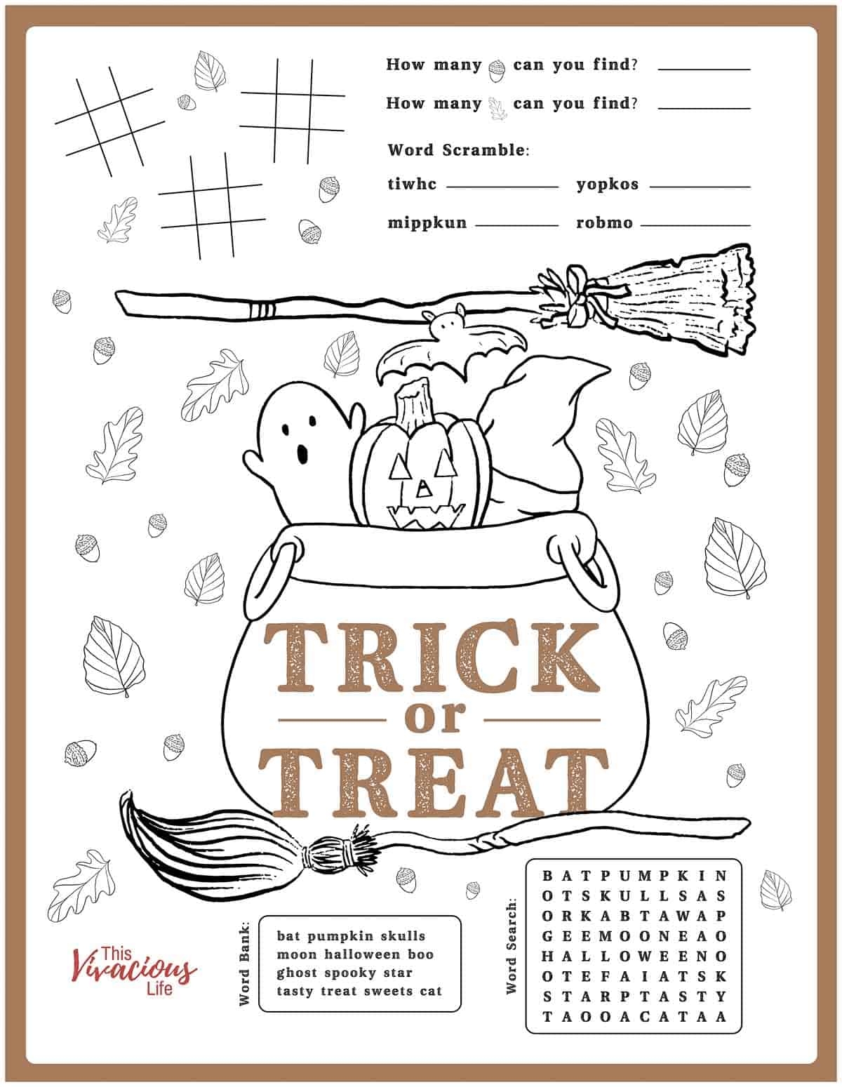 Halloween Activity Worksheets Printable
