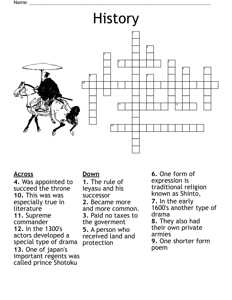 History Crossword WordMint