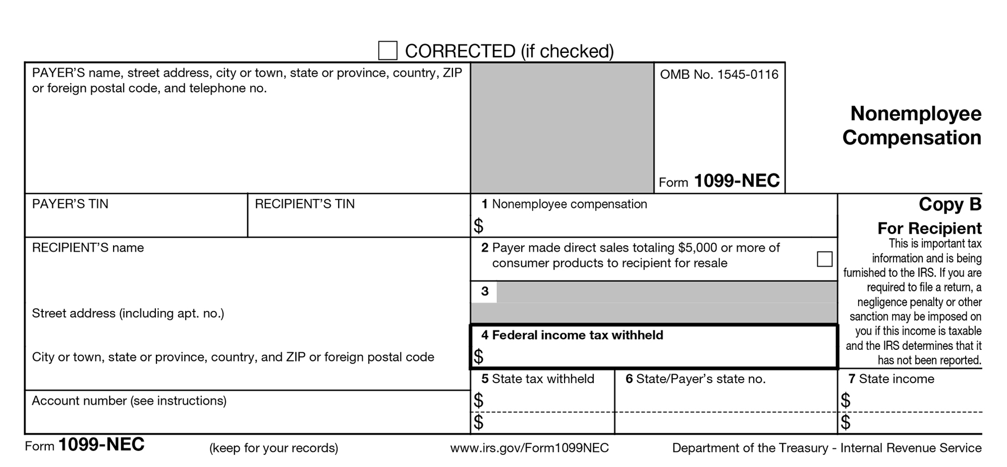 Form 1099 Nec Irs Order Online