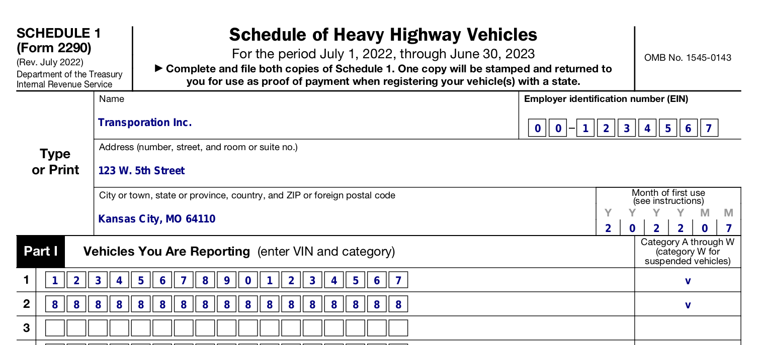 Printable Form 2290 Pdf