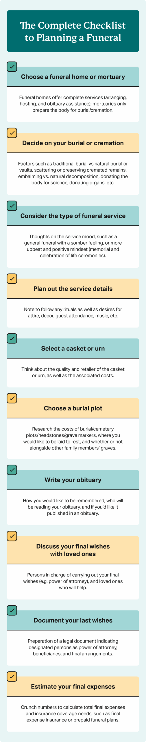 How To Plan Your Own Funeral 10 Step Guide Checklist