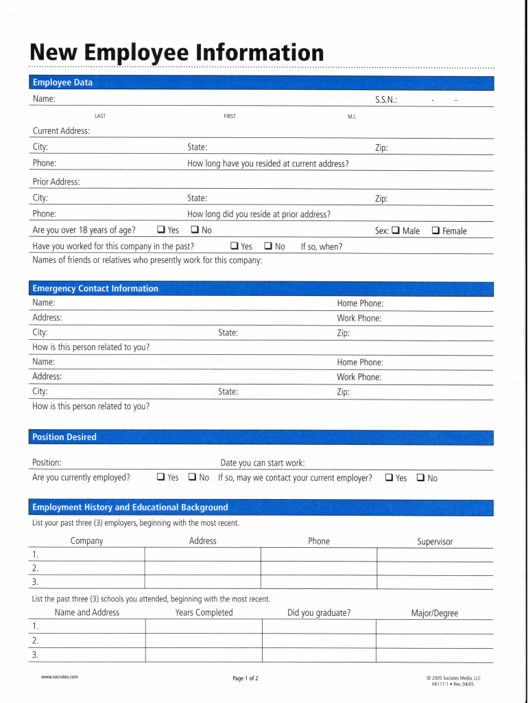 New Employee Forms Free