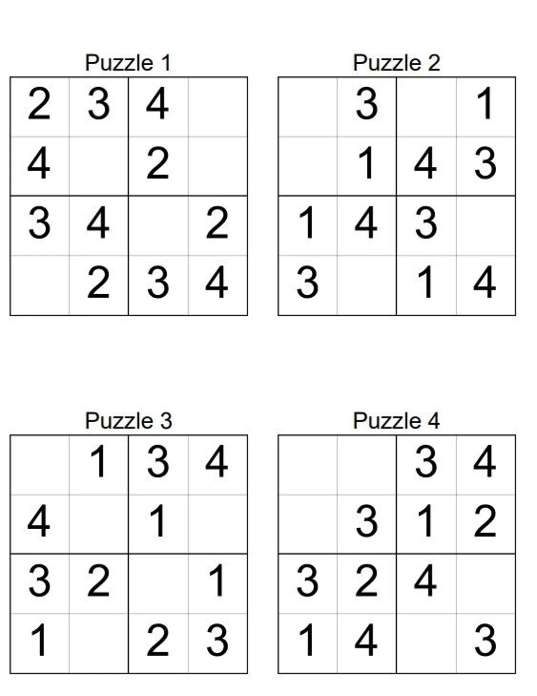 Printable Sudoku Puzzles Ca