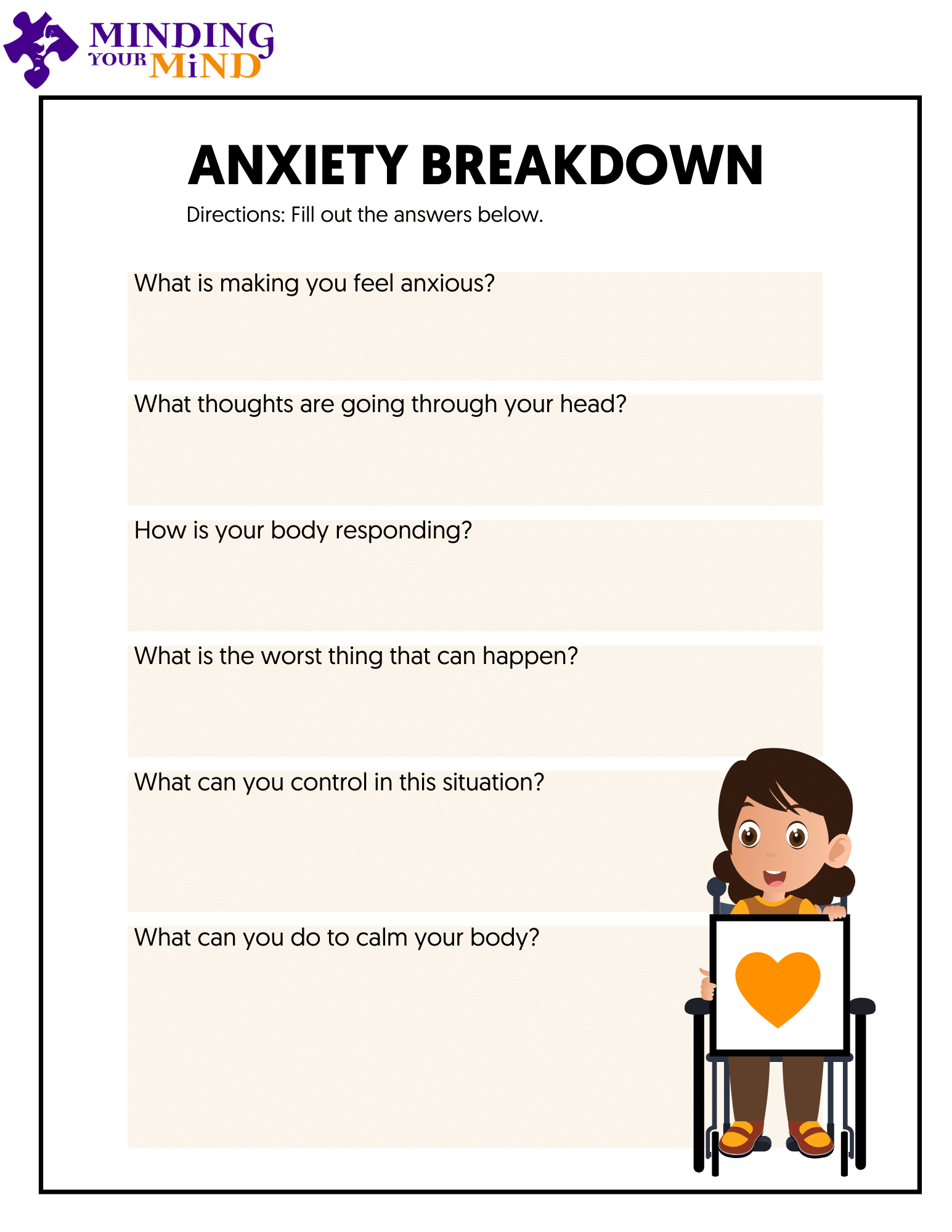Kind Minds Worksheets Minding Your Mind
