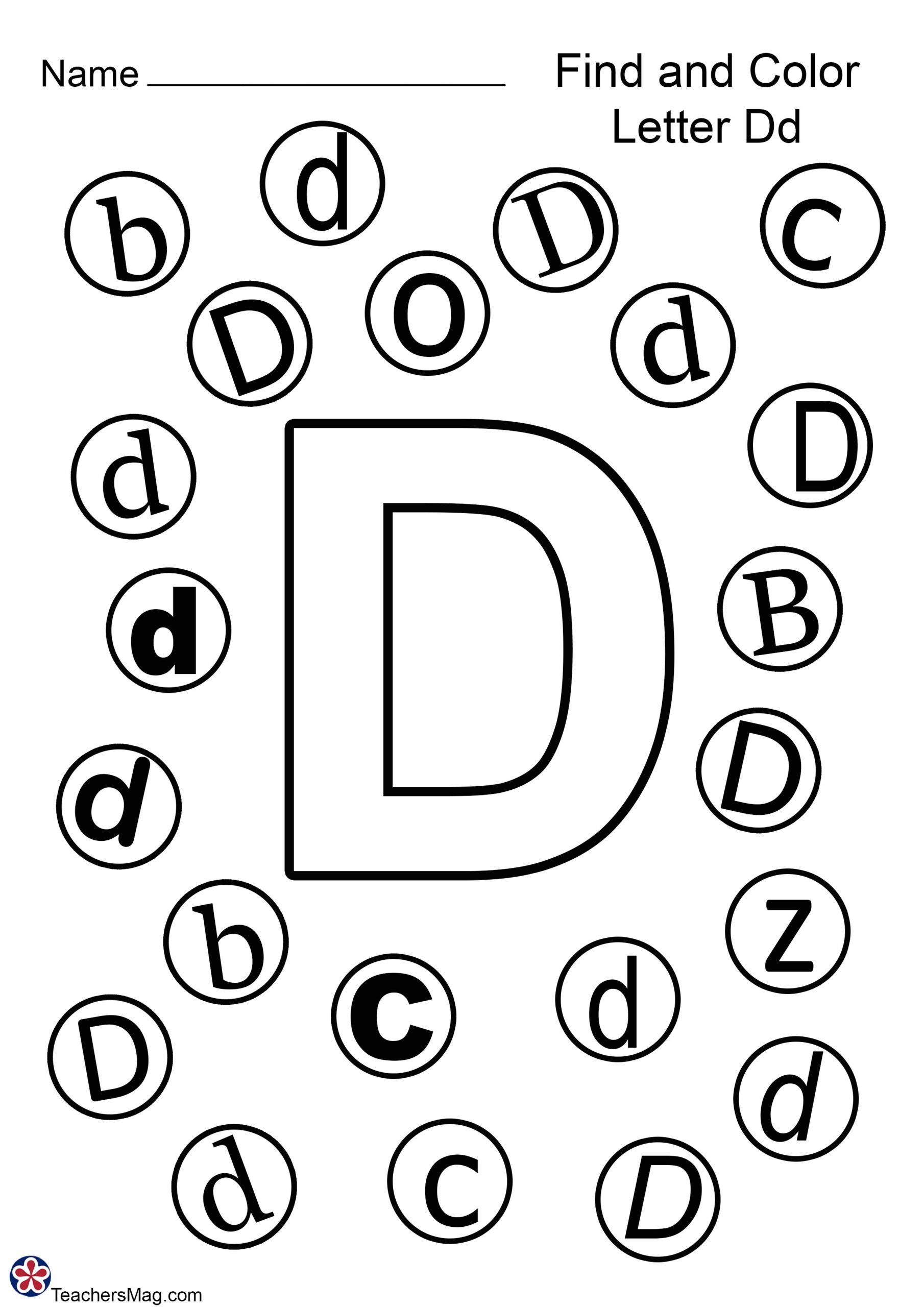 Free Printable Letter Dd Worksheets