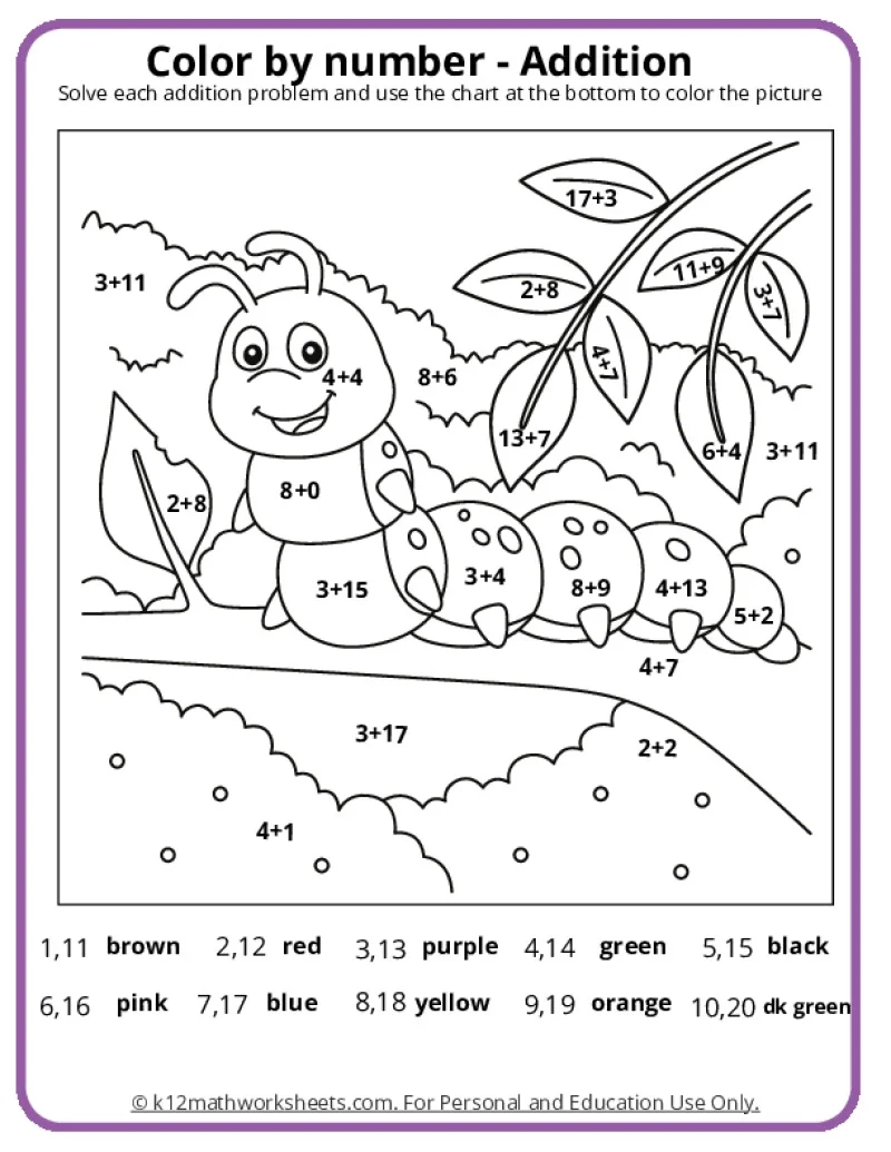 Free Printable Color Worksheets For Kids