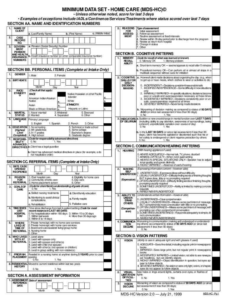 Mds Section F Printable Form
