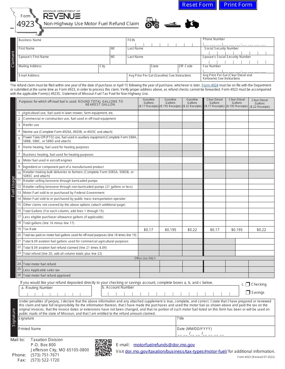 Mo Dept Of Revenue Form 4923-H