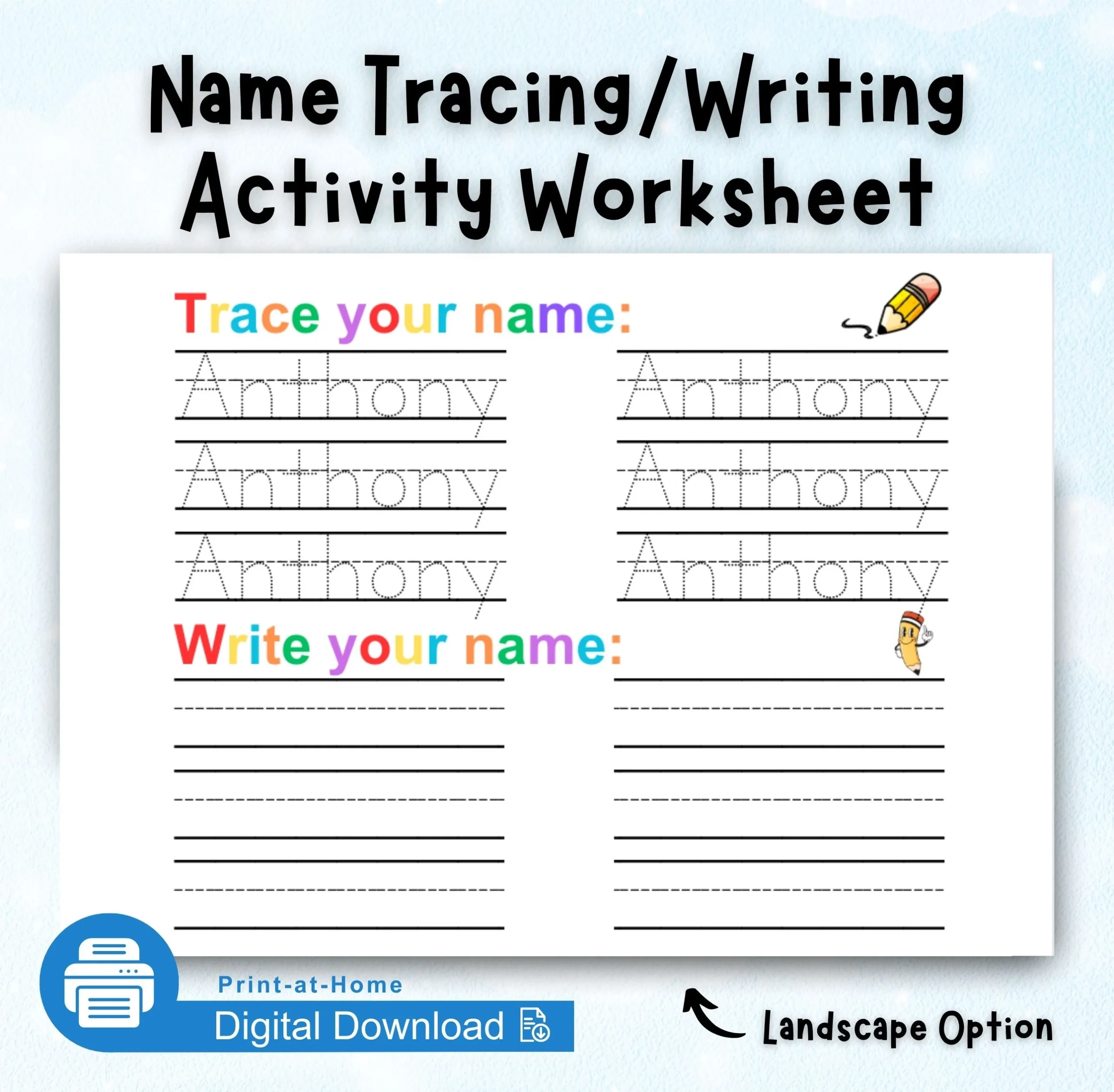 Write Your Name Printable Worksheets