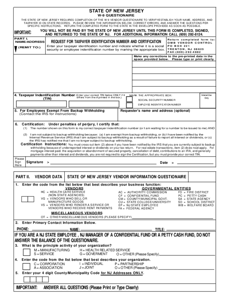 Nj W 9 Fill Out amp Sign Online DocHub