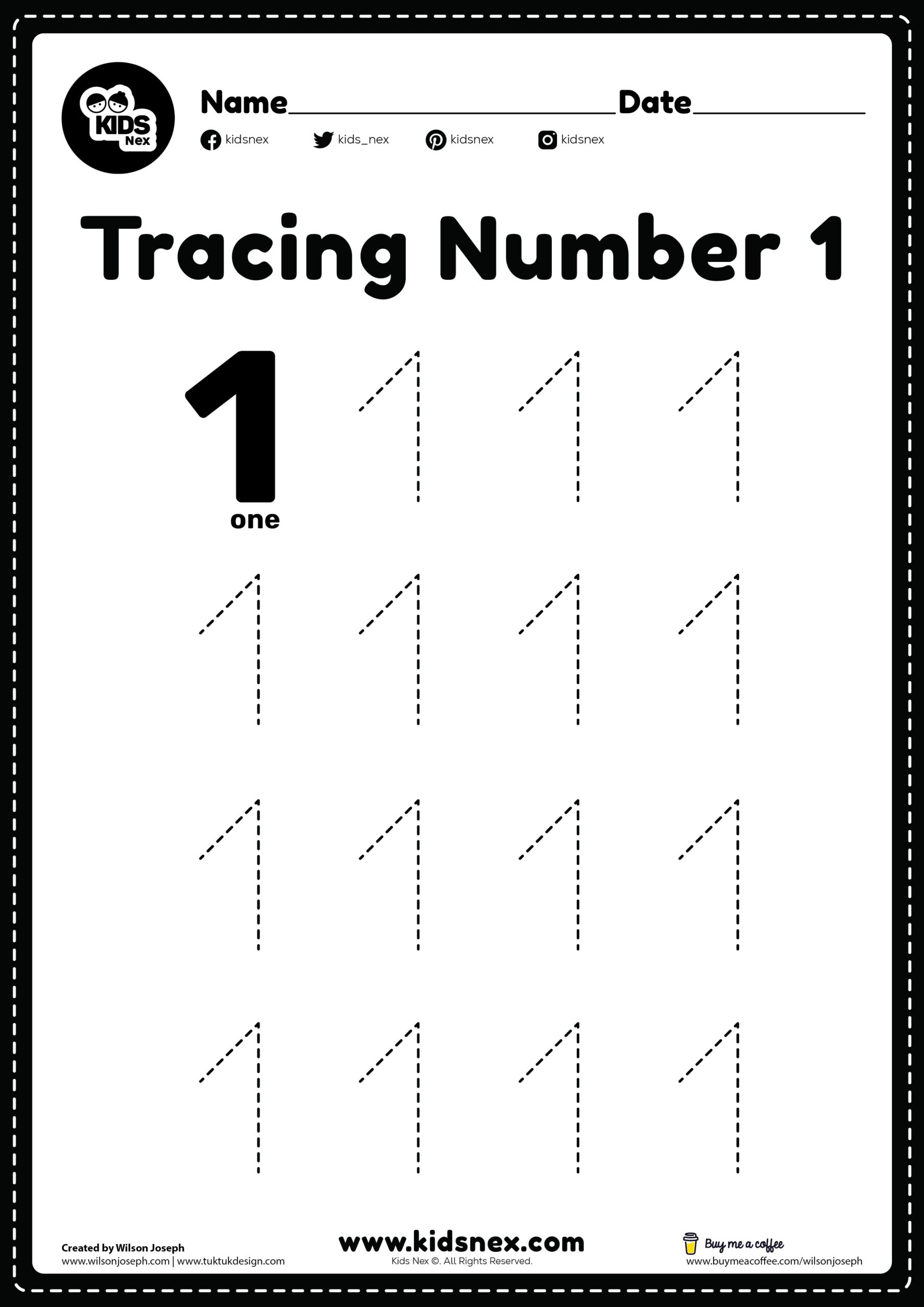 Number 1 Printable Worksheets