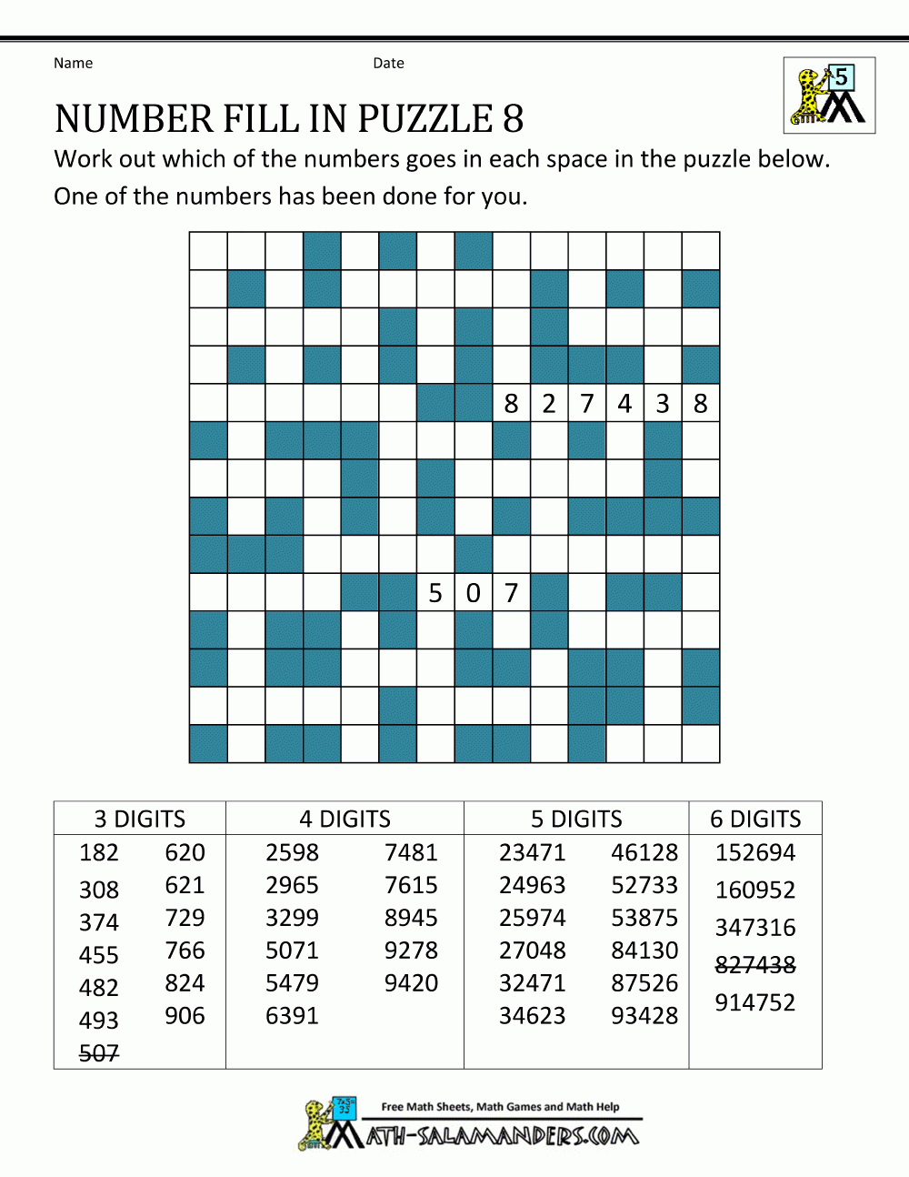 Adult Math Puzzles Printable Worksheets