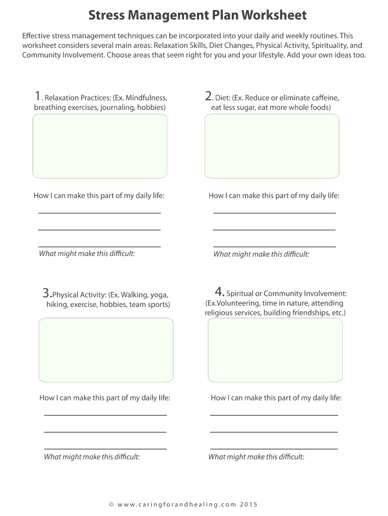Free Printable Stress Management Worksheets