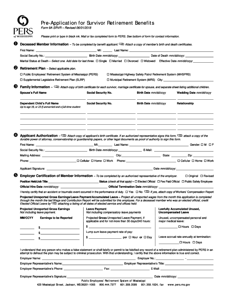 Pers Form 9a Fill Online Printable Fillable Blank PdfFiller