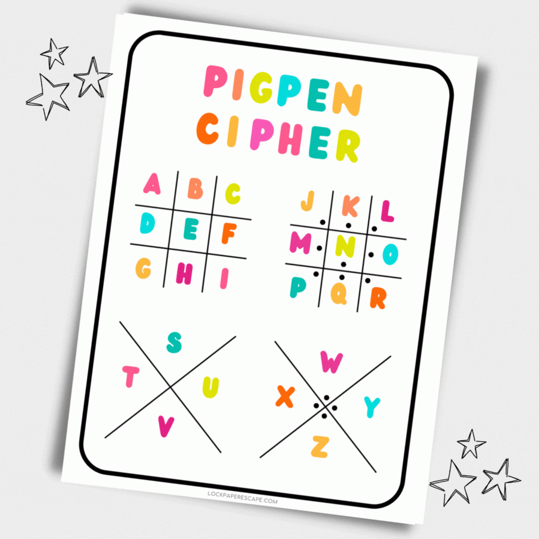 PigPen Cipher Fun For DIY Escape Rooms Lock Paper Escape
