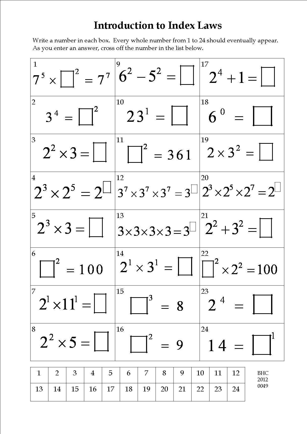Maths Worksheets Year 9 Printable Free