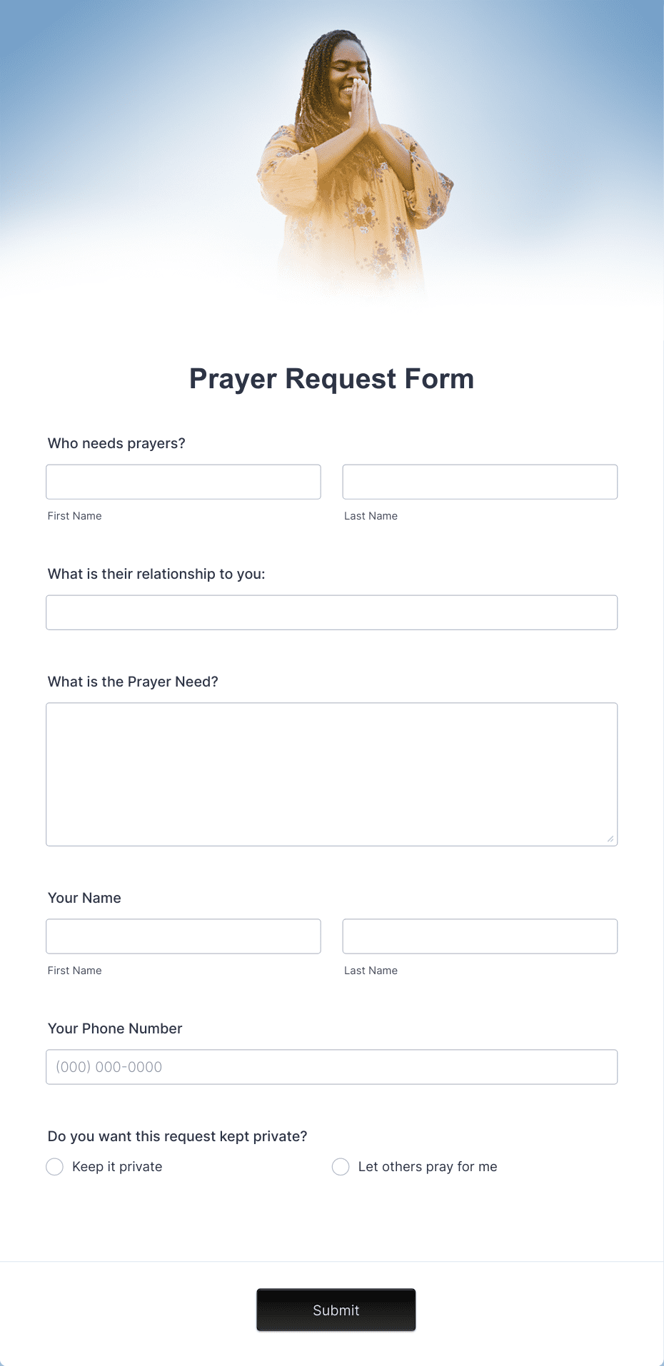 Prayer Request Form Template Jotform