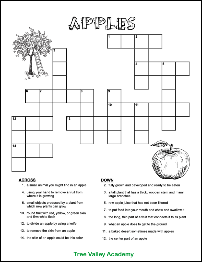 Printable Crossword Puzzles For 3rd Graders