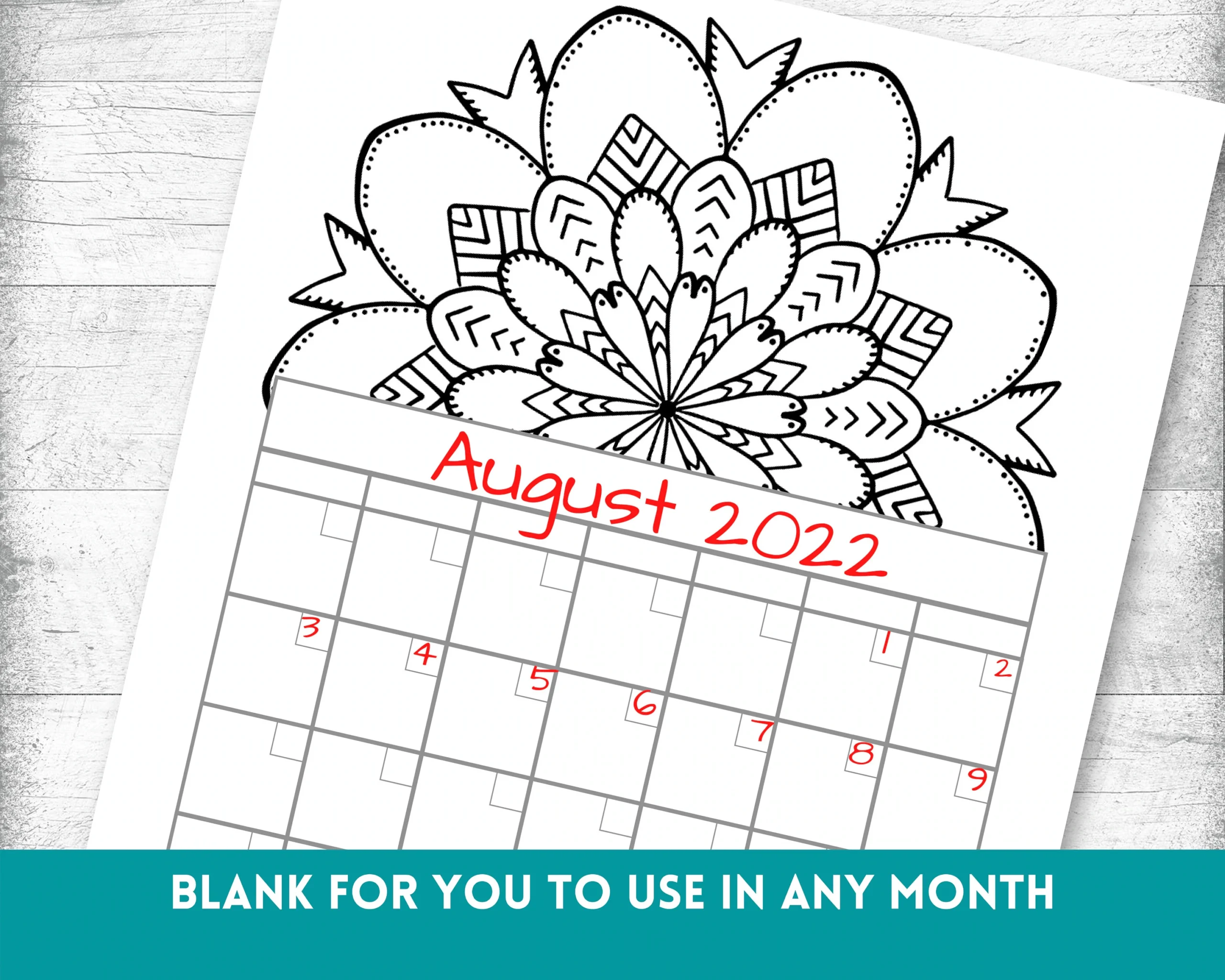 Printable Coloring Calendar Blank Calendar 2024 Calendar 18 