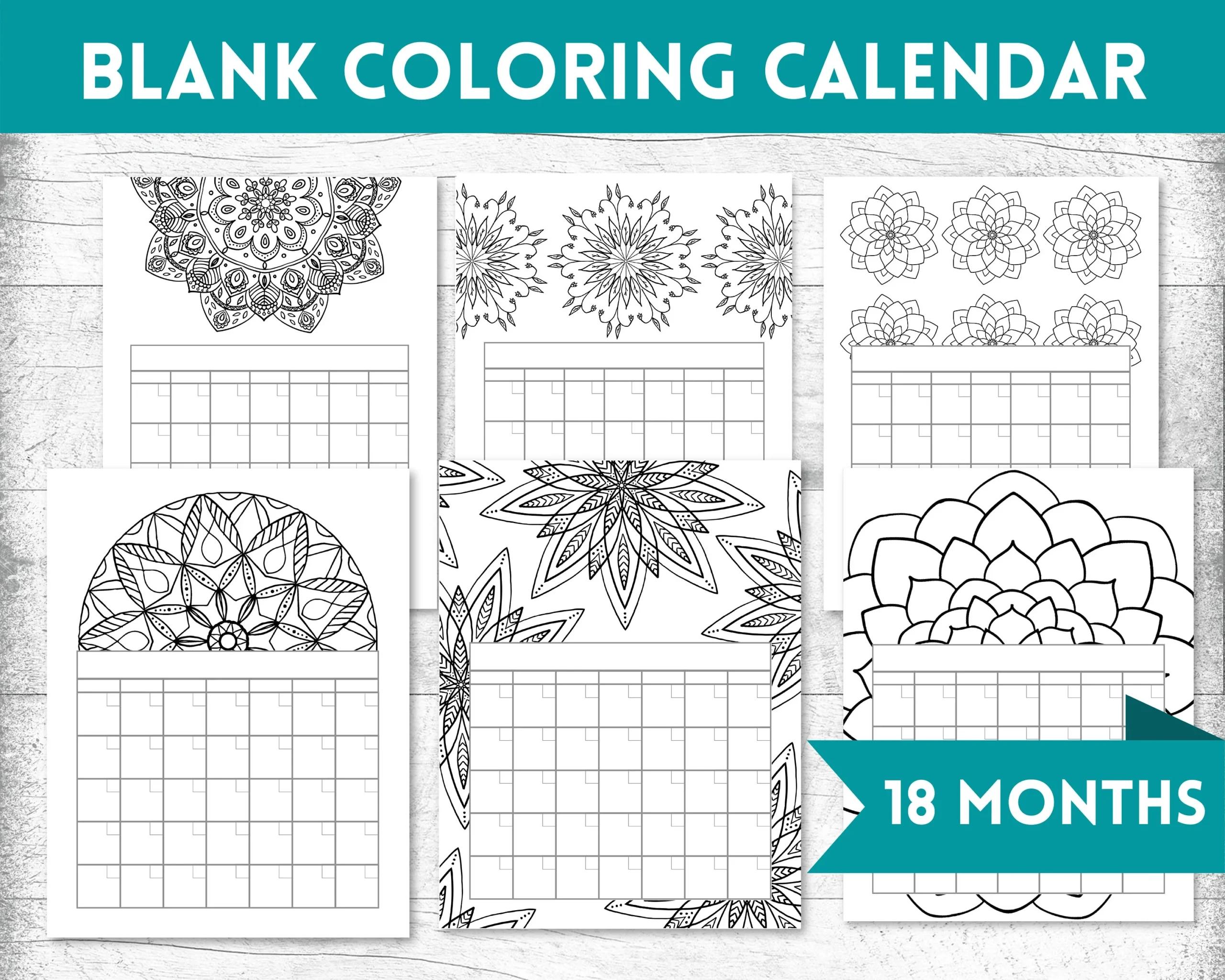 Printable Coloring Calendar Blank Calendar 2024 Calendar 18 
