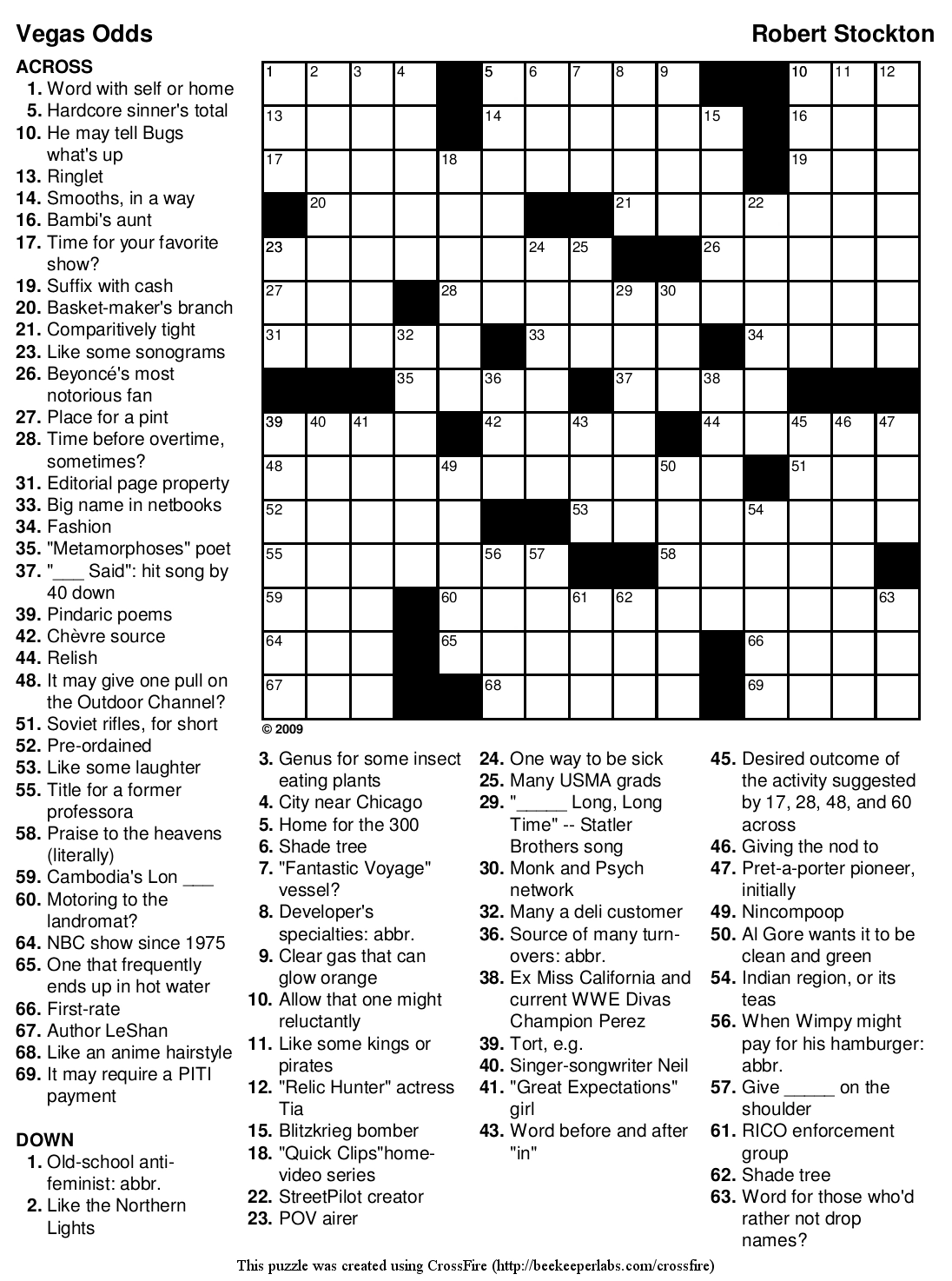 Printable Crosswords Puzzles Printable Bingo Cards