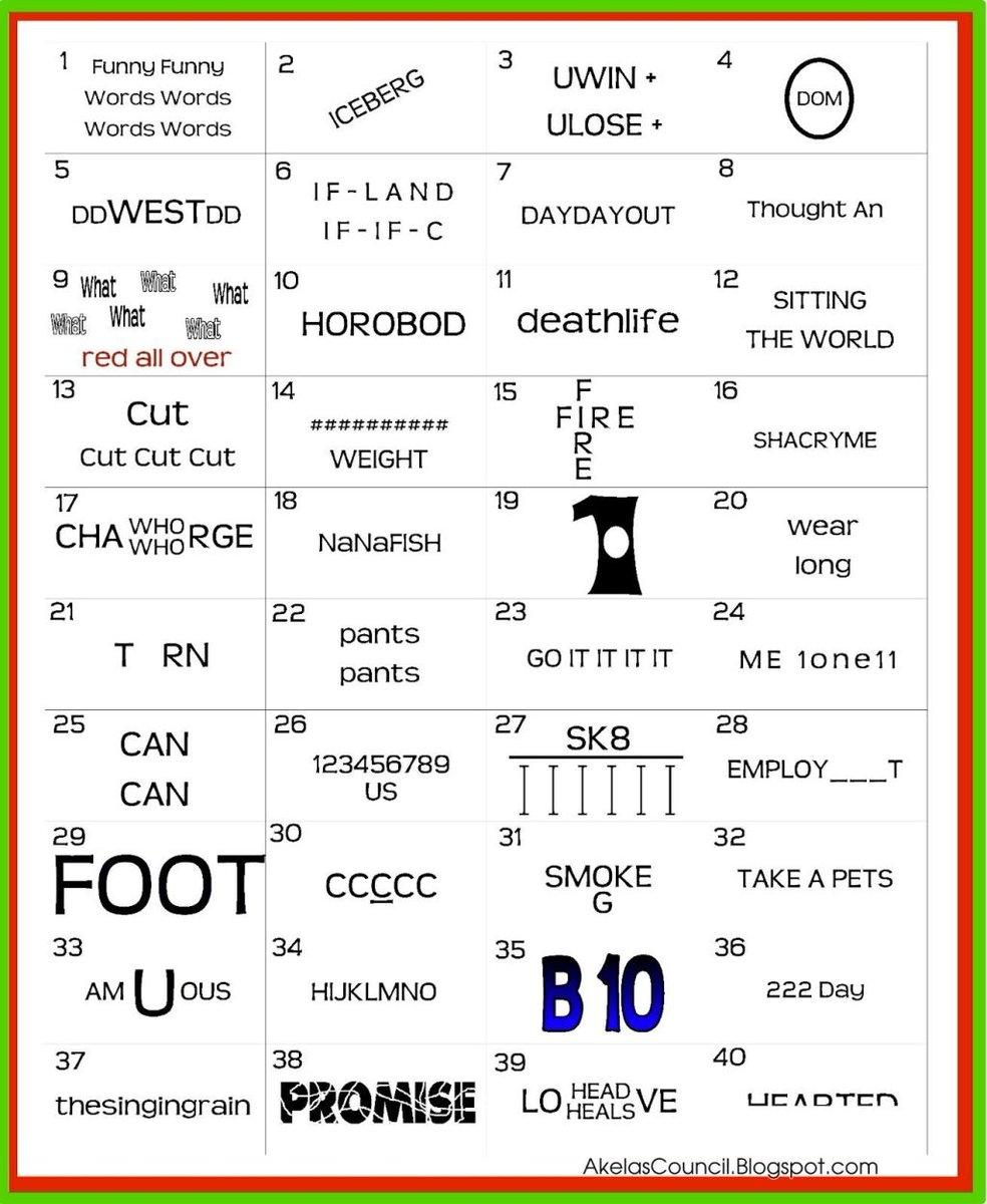Printable Rebus Puzzles