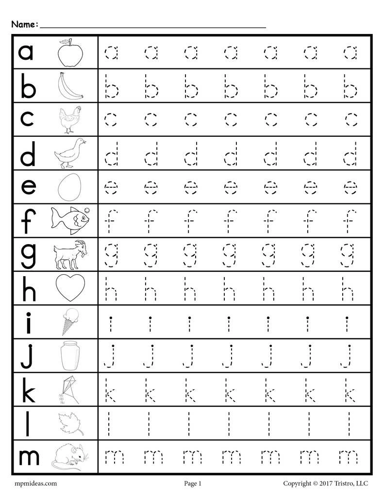 Free Printable Trace Abc