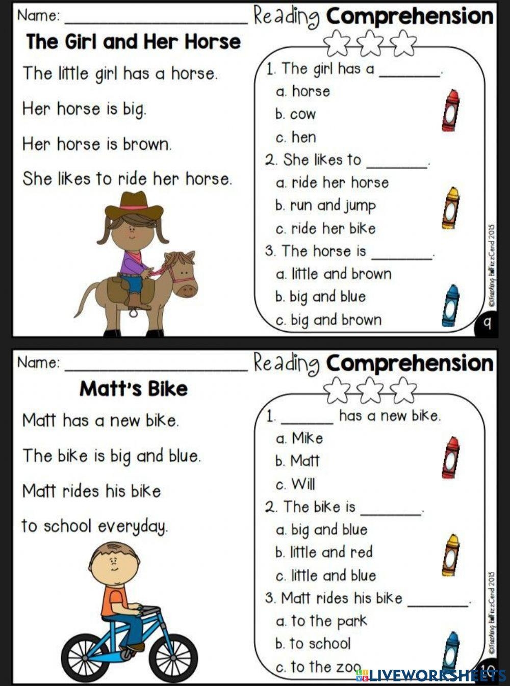 Reading 1st Gra Free Interactive Worksheets 1908535