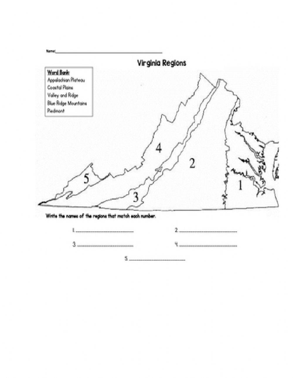 Regions Of Virg Free Interactive Worksheets 620446
