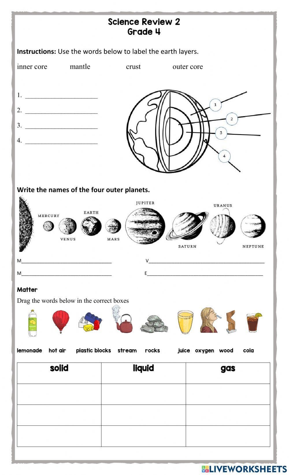 Printable Science Worksheets 4th Grade
