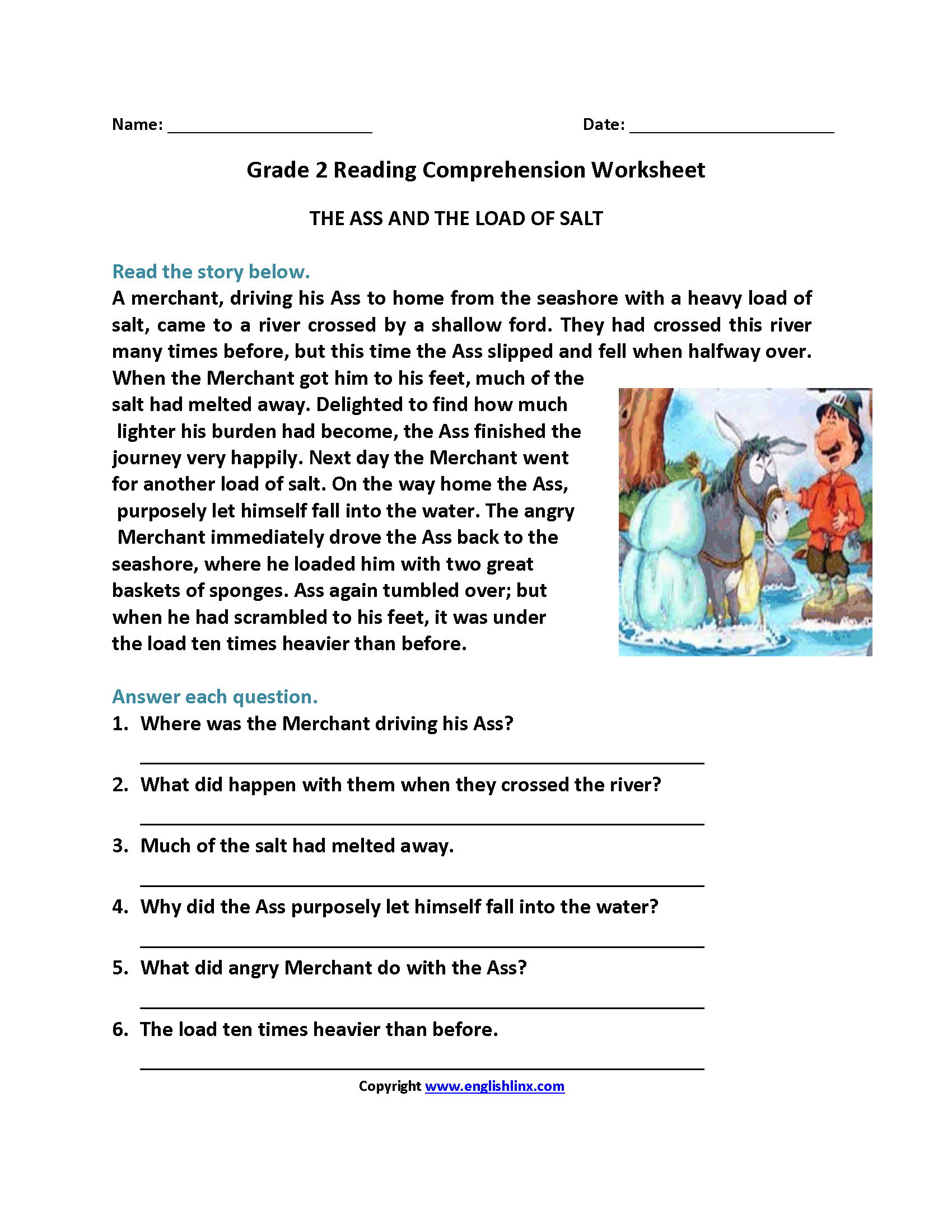 Printable 2nd Grade Reading Worksheets
