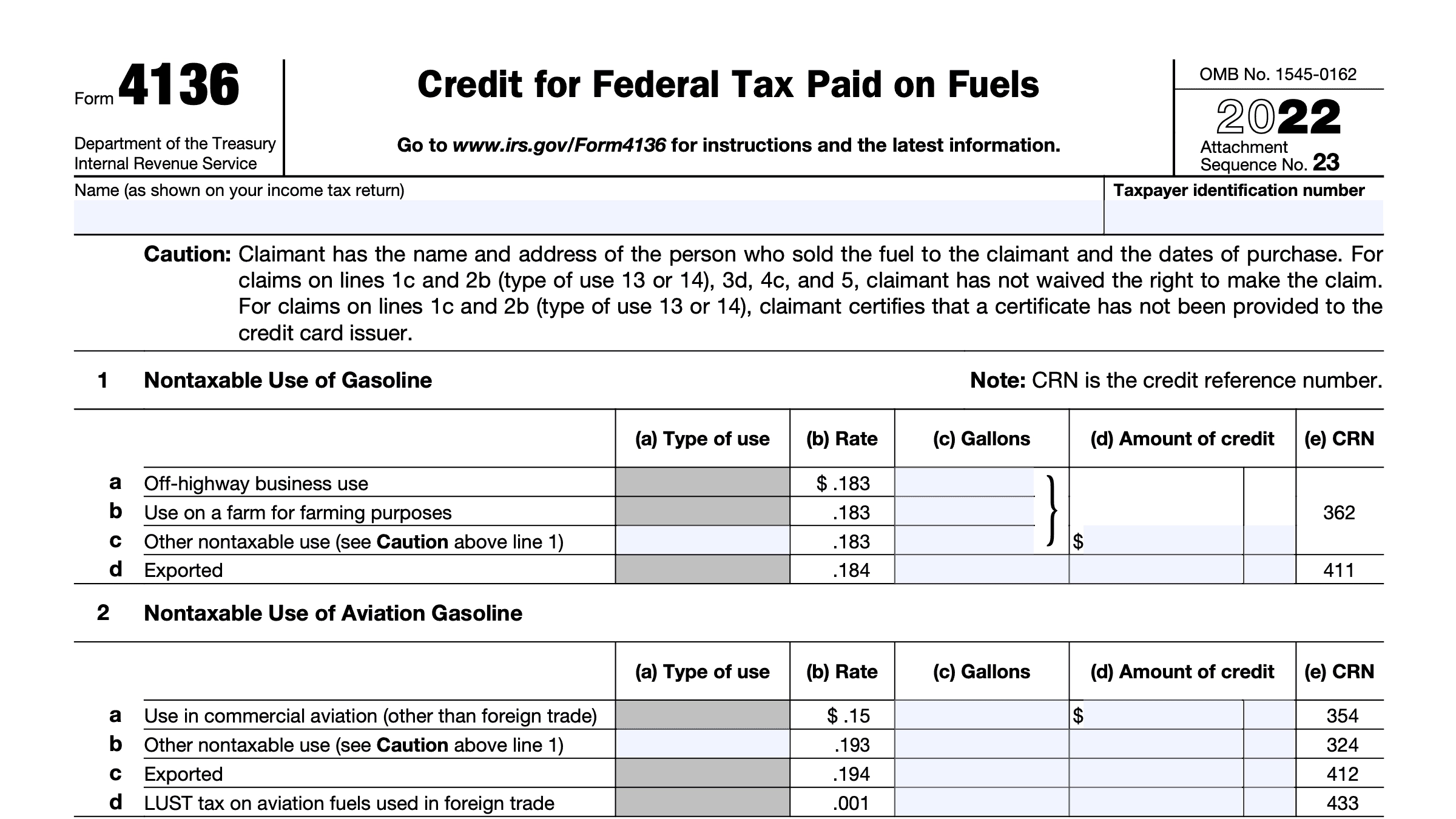 Tax Form 4136 Printable