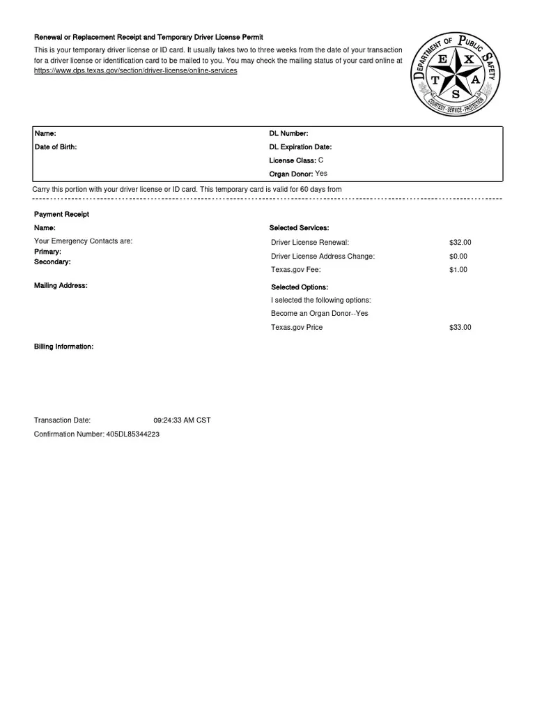 Temporary Driverlicense Or Id PDF