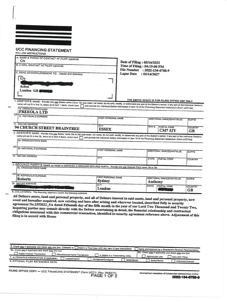 UCC 1 Filing PDF