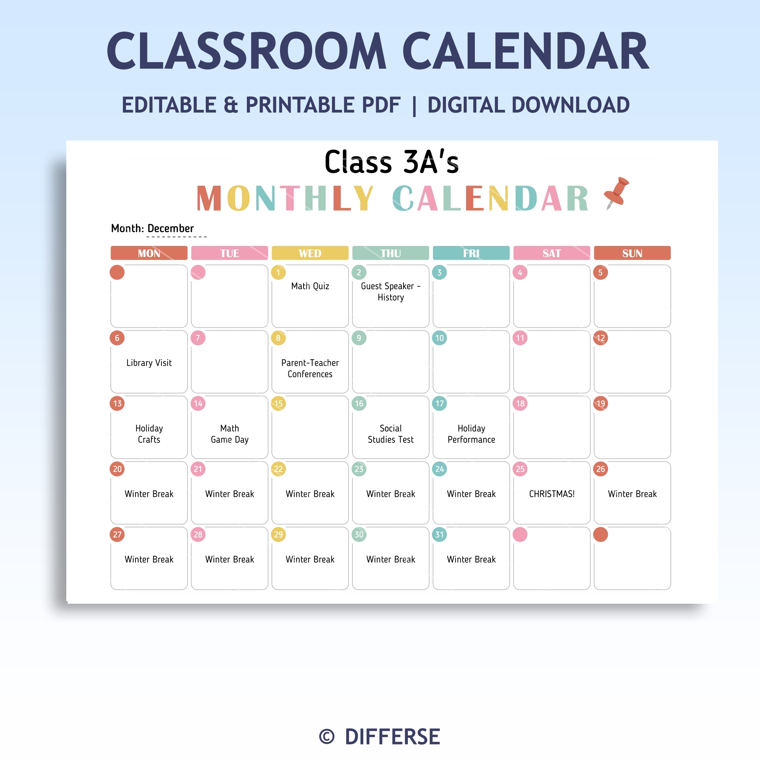 Blank Printable Calendar Homeschool