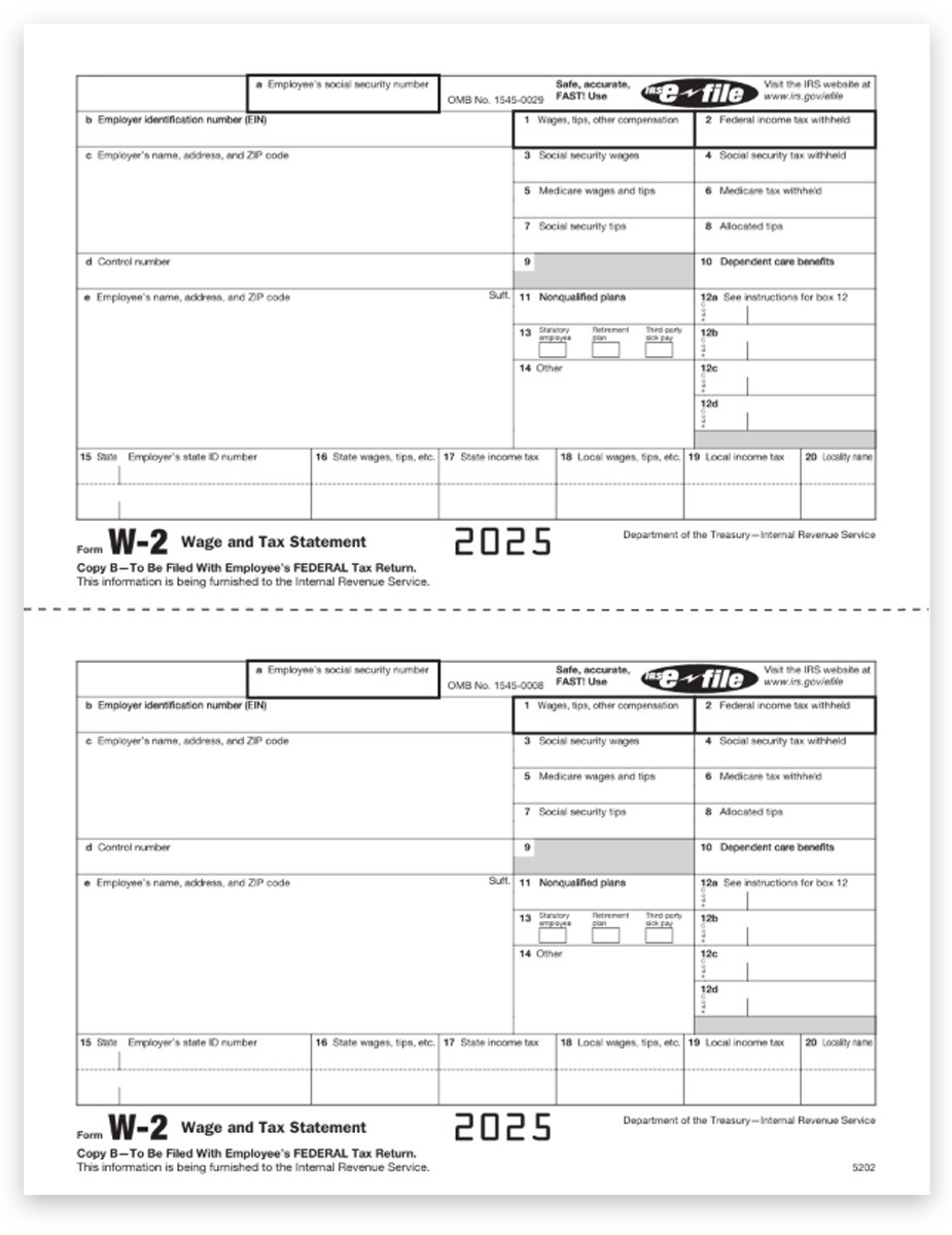 W2 Tax Forms Copy B For Employee DiscountTaxForms
